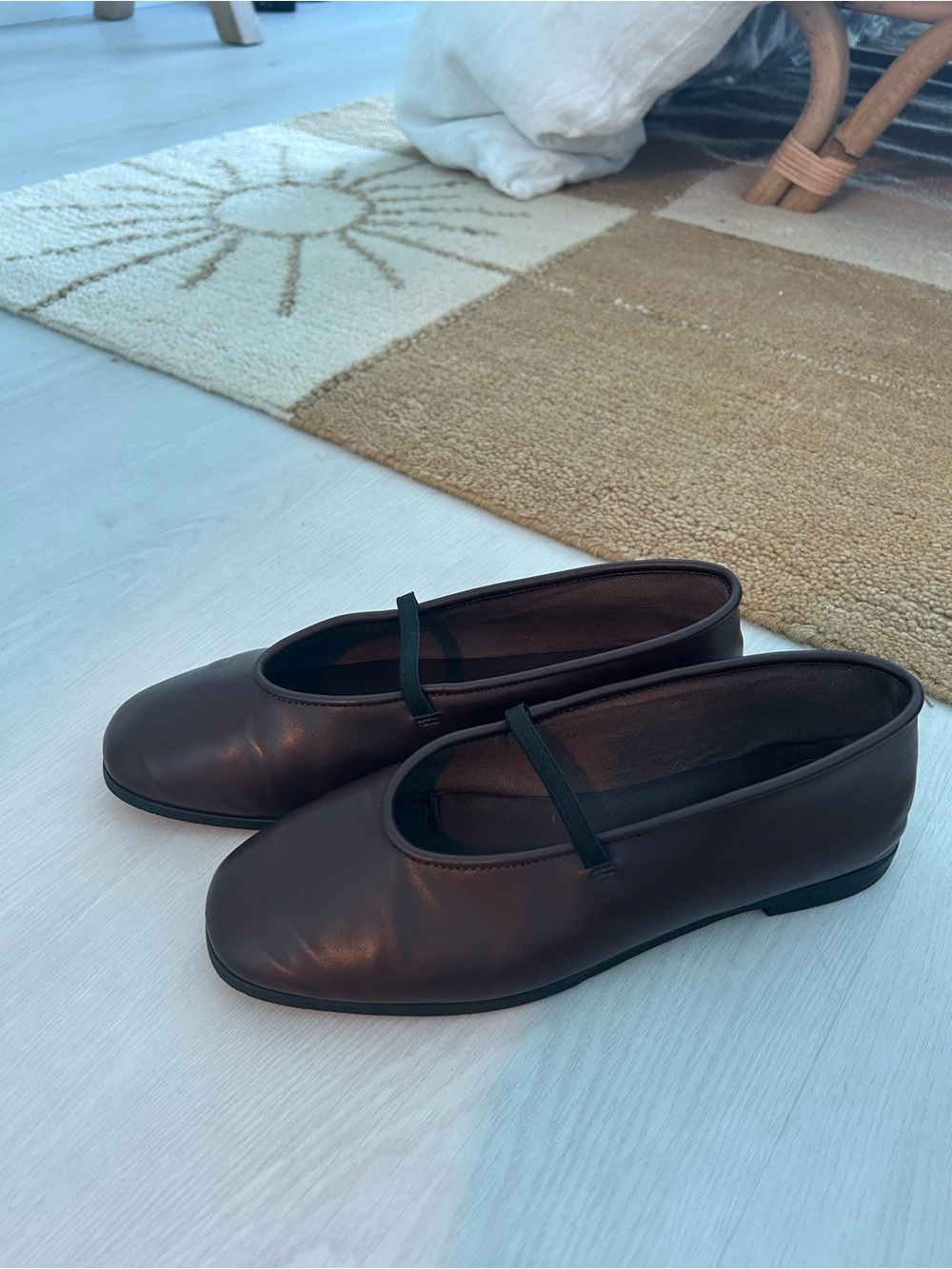 Classic Mary Jane Flats in Dark Brown